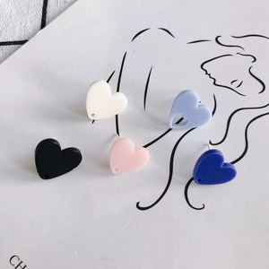 Orecchini a cuore in acrilico glitterato con aghi in argento 925 per creazione gioielli