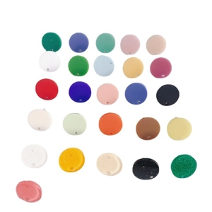 Colorful round acrylic pendants for DIY jewelry making in assorted styles and finishes