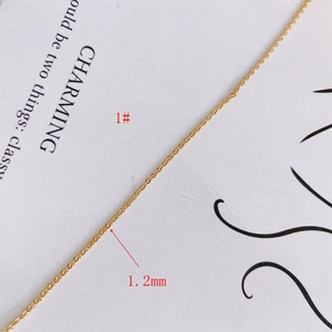 Dettaglio della catena piatta a O da 1,2 mm placcata oro 14K per creazione gioielli