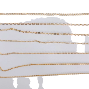 Varie catene a croce piatta placcate in oro 14K per creazione di gioielli fai-da-te