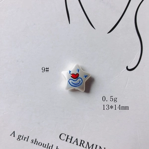 Ciondolo a stella in acrilico 13x14mm con viso di clown per gioielli fai da te