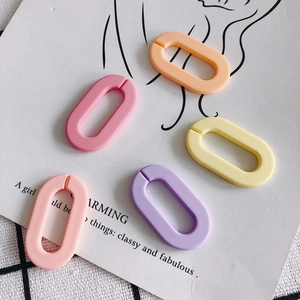 Ovale Verbindungsringe aus mattem Acryl in Macaron-Farben für DIY-Schmuckzubehör