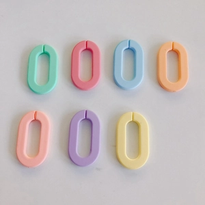 Bunte Makronen Acryl oval offen Gliederringe für DIY Schmuckherstellung Handwerk