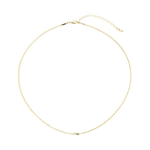 Collana a strati minimalista placcata in oro 14 carati con pendente a perla ovale liscia