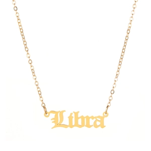 Gothic Weegschaal hanger ketting van 18K verguld titanium staal voor dames en heren