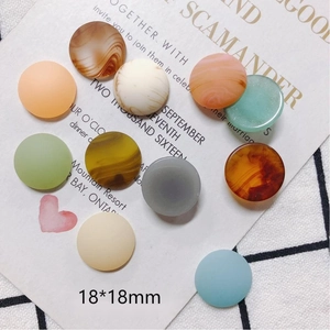 Abalorios redondos de resina de 18mm para creación de joyas DIY y pendientes moda