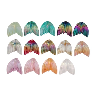 Dijes de cola de sirena en resina degradada para bisutería DIY set de 14 colores
