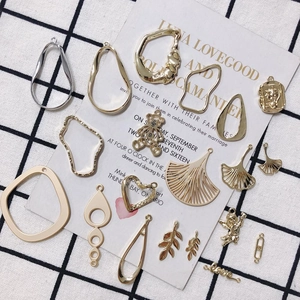 DIY Alloy Electroplated Pendant Charms For Jewelry Making Bear Leaf Heart Angel Love Letter Geometric Mixed Style Accessories