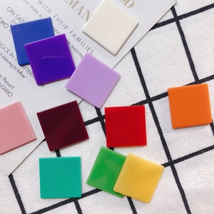 Colorful square resin charms for DIY jewelry making in multiple vibrant colors