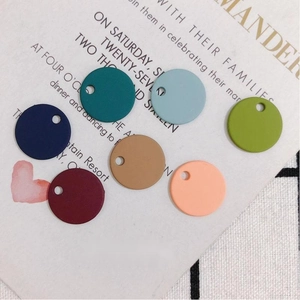 Matte Alloy Geometric Round Pendants Vintage Spray Painted Colorful Circle Charms For DIY Earring Jewelry Making Accessories
