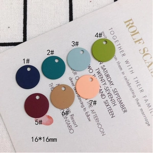 Matte finish geometric round alloy charms in six colors for DIY earring jewelry making
