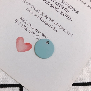 Matte light blue geometric round alloy pendant with hanging hole for DIY earring making