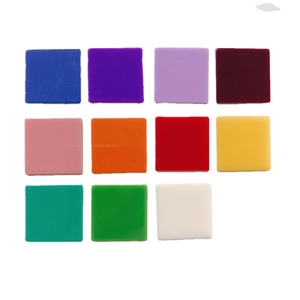 Colorful geometric square resin charms for DIY jewelry making in eleven vibrant colors