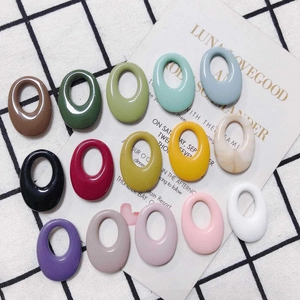 Colorful Oval Resin Acrylic Pendants Smooth Surface DIY Earring Jewelry Making Accessories Multicolor Geometric Charms For Handcraft