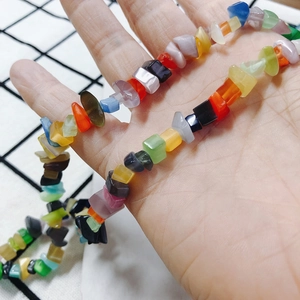 Colorful irregular resin bead chain for DIY jewelry making in rainbow style