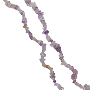 Translucent purple amethyst and clear quartz irregular DIY gemstone beaded necklace chains