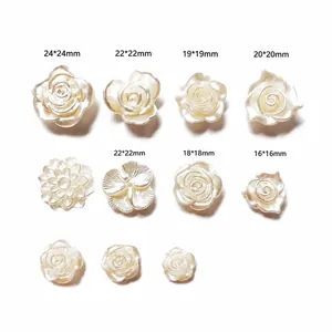 Breloques camélia en acrylique blanc de tailles variées pour boucles de chaussures et accessoires