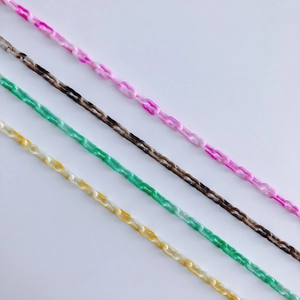 Detail of colorful acrylic rectangle links for DIY accessories and bag chains