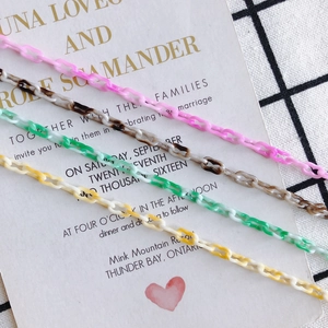 Colorful acrylic rectangle link chains for DIY jewelry, glasses straps, and masks
