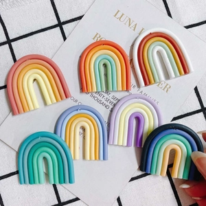 7Pcs colorful DIY rainbow resin charms for hair accessories and phone case handmade crafts