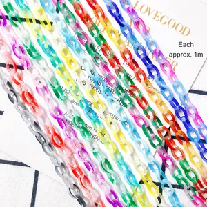 Matte Acrylketten in Bonbonfarben für DIY-Schmuck und Taschenzubehör, 1m pro Stück