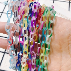 Matte Acryl-Gliederkette mit Farbverlauf für DIY-Schmuck in bunten Pastelltönen