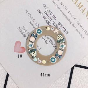 Detailed view of 41mm owl acrylic pendant bead for DIY jewelry making and accessories