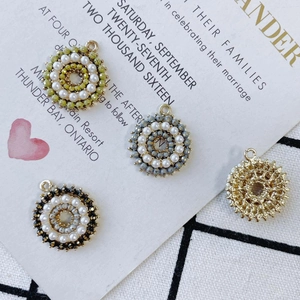 Pendentif Rond en Alliage Avec Imitation Künstliche Perle pour Création de Bijoux DIY Style Vintage Minimaliste Accessoire Collier
