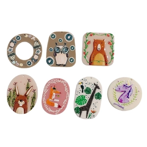 DIY acrylic cartoon animal charms set for necklaces and jewelry making accessories