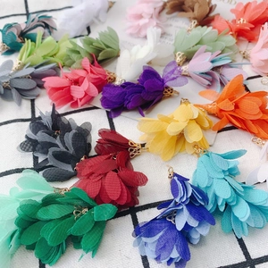 Pendentifs à pampilles en mousseline fleurie pour la création de bijoux DIY