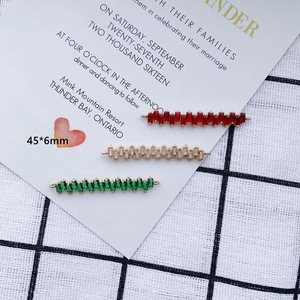 Colgantes rectangulares de circonita para creación de joyas DIY de 45x6mm