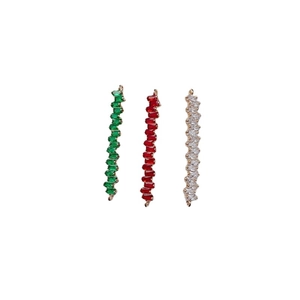 Colgantes largos con circonitas incrustadas y baño de oro para joyería DIY