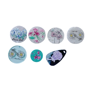 Lot de pendentifs floraux en acrylique avec marguerites et roses pour bijoux DIY