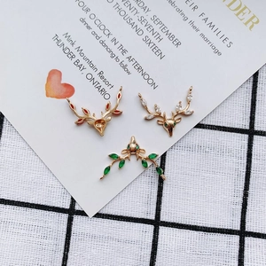Set de colgantes de reno dorado en aleación con circonitas para creación de joyas DIY