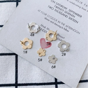 Golden and silver hollow flower earring accessories in six different geometric designs