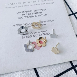 DIY Brass Hollow Flower Earring Findings Geometric Daisy Stud Base Plated Gold Silver Copper Jewelry Accessories Making