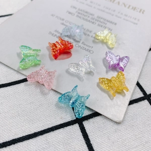 Colorful translucent resin butterfly charms with glitter finish for DIY jewelry making