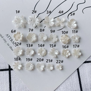 DIY pearl white acrylic flower charms in 22 styles for handmade jewelry making