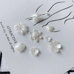 Minimalist white acrylic flower charms with pearl finish for DIY jewelry making