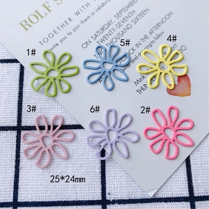 Sweet DIY flower pendant charms in 6 bright colors for summer jewelry making