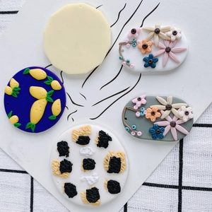 Abalorios geométricos de arcilla polimérica y accesorios florales para hacer joyería DIY