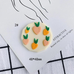 Colgante de flor geométrica de arcilla polimérica de 48mm para joyería DIY y artesanía