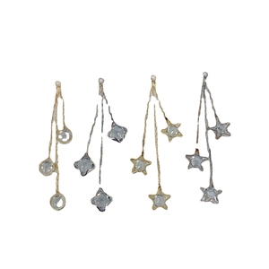 Elegant gold and silver star tassel earrings with crystal pendants and long metal chains