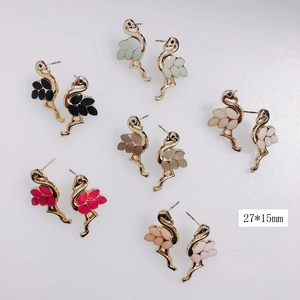DIY Flamingo Emaille Legierung Anhänger Tier Charms Für Ohrringe Halsketten Schmuckherstellung Zubehör Damen Mädchen Geschenk