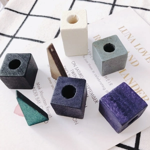 Geometric Wood Beads For DIY Earring Jewelry Making Square Triangle Rectangular Wooden Spacer Beads Components Materials