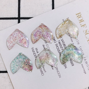 DIY colorful glitter resin mermaid tail pendants for earrings and jewelry making
