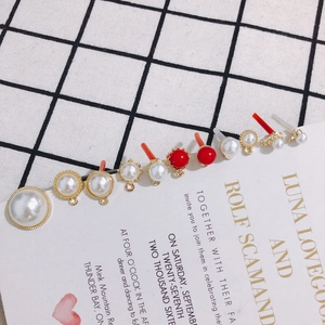 S925 silver needle DIY pearl stud earring accessories with assorted alloy findings