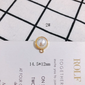 Macro detail of 14.5x12mm S925 silver needle pearl earring charm with gold plated base