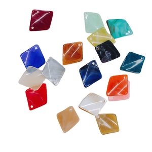 Assorted colorful marble texture resin diamond pendants for DIY earring jewelry making