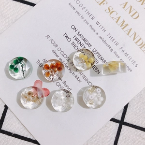 Handmade transparent resin flower pendants for DIY earrings jewelry making crafts